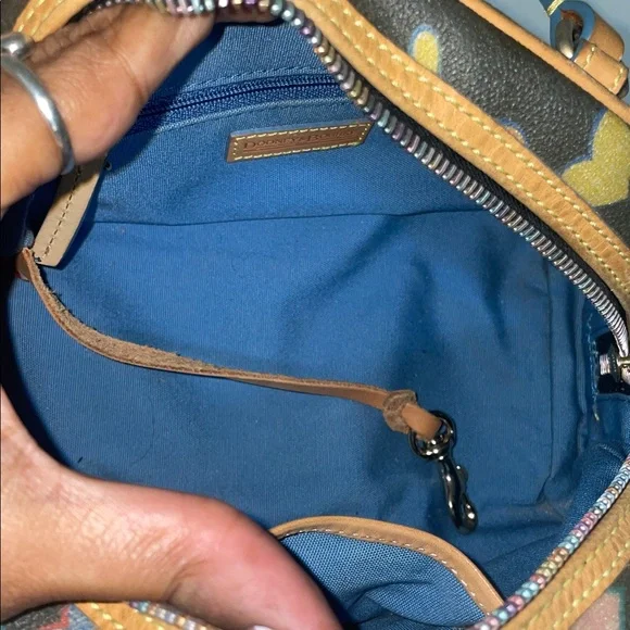 Dooney & Bourke Multicolor Heart Print Satchel Vintage RHTF - Picture 3 of 3